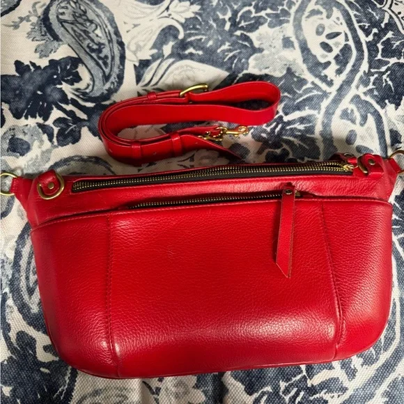 TAH Commuter Bag w/ detachable strap. Red Leather. - Picture 1 of 10